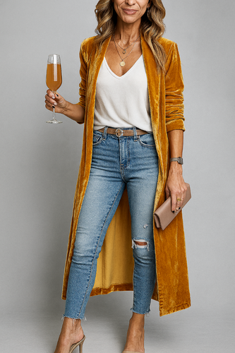 EB | Lange Stoffjacke für Damen