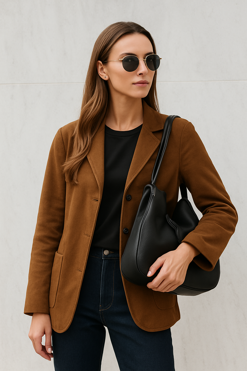 EB | Vintage-Blazer mit regulären Ärmeln und Keyla-Knöpfen
