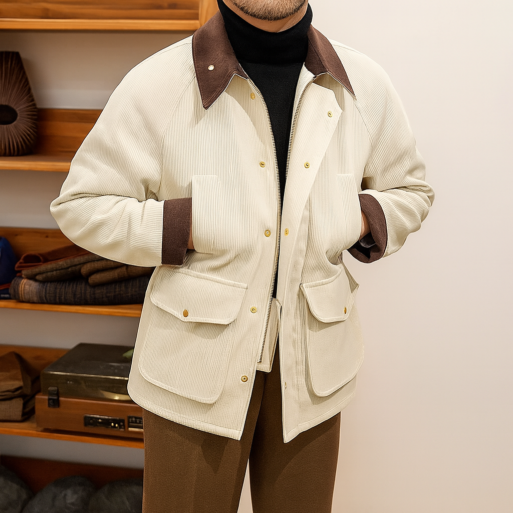 EB | Luxuriöse Cordjacke für Herren im Herbststil