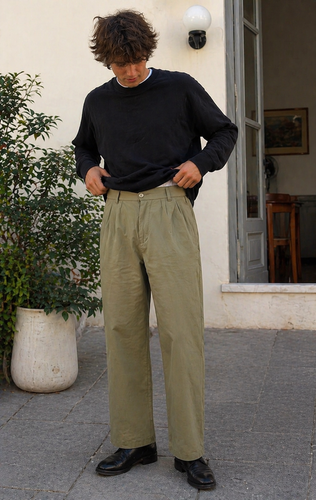EB Herren Hose Leinenoptik Gerade Passform Sommer