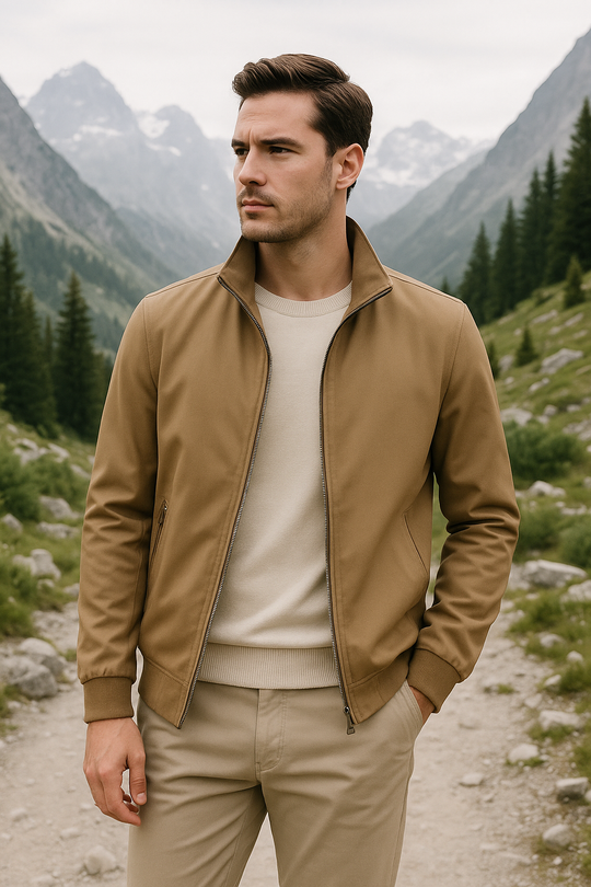 EB Herren Leichte Reißverschlussjacke mit Stehkragen