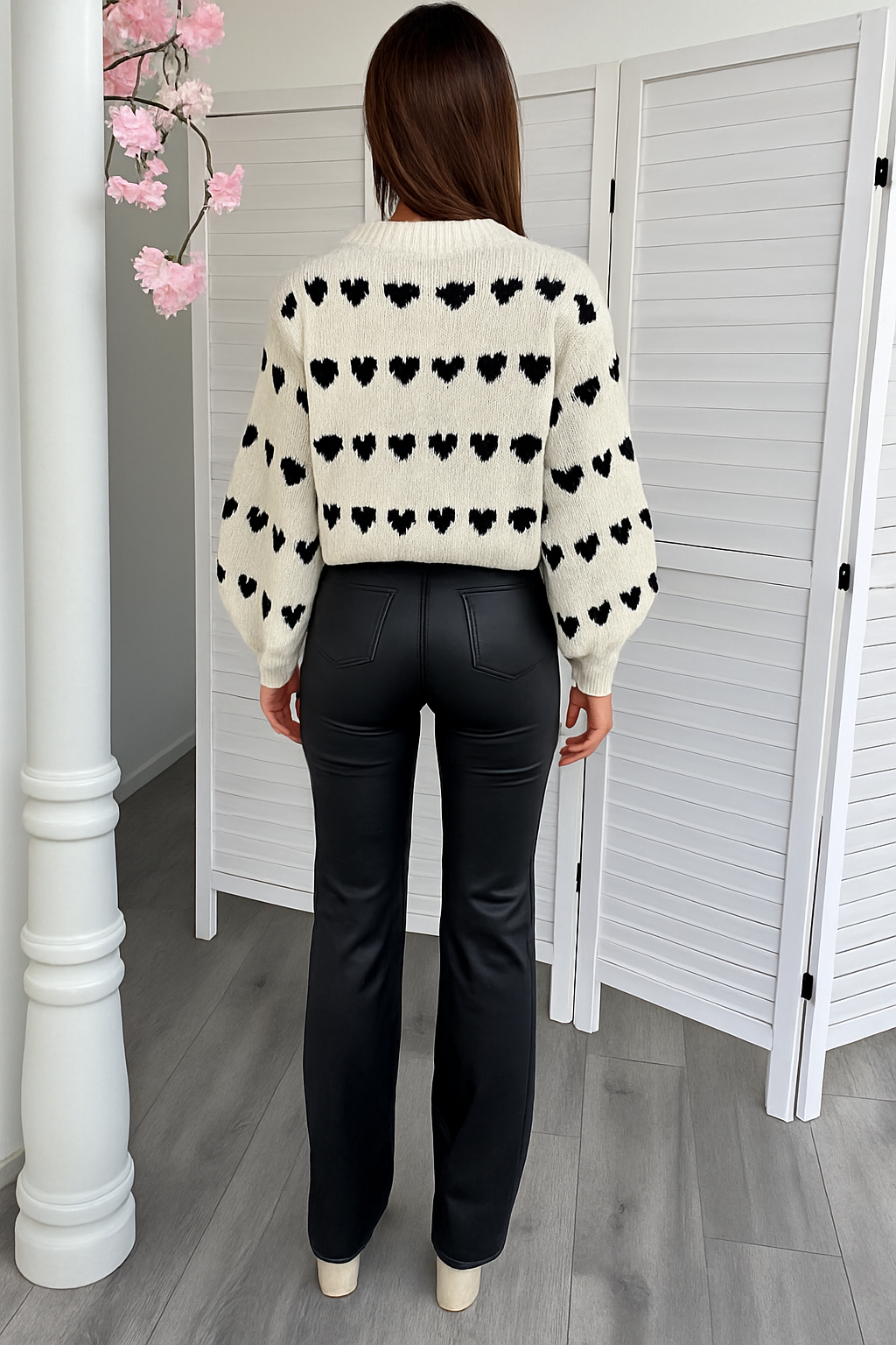 EB | Lederlook Auslaufende Hose
