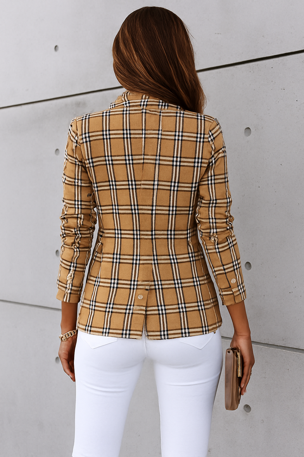 EB | Eleganter Damenblazer mit Karriertem Muster