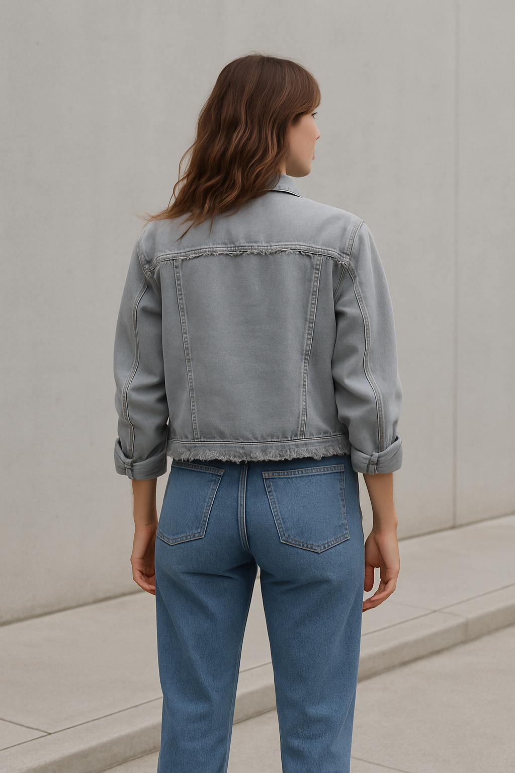 EB | Lässige Damen Denimjacke mit Langen Ärmeln