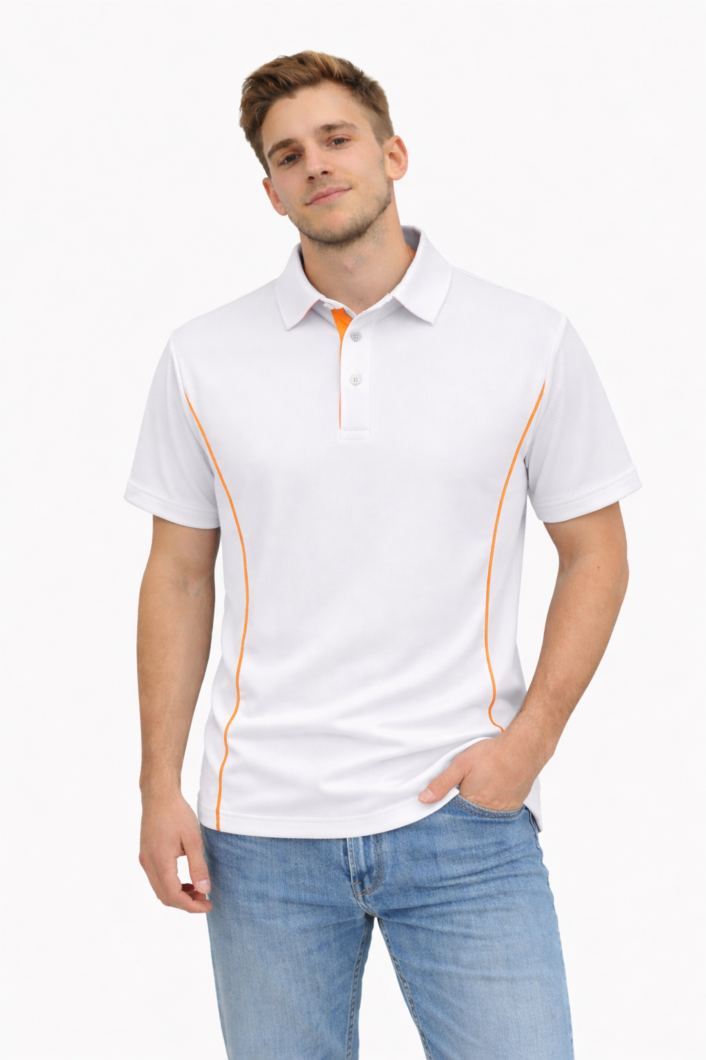 Herren Poloshirt mit Kontrastdetails und Kragen