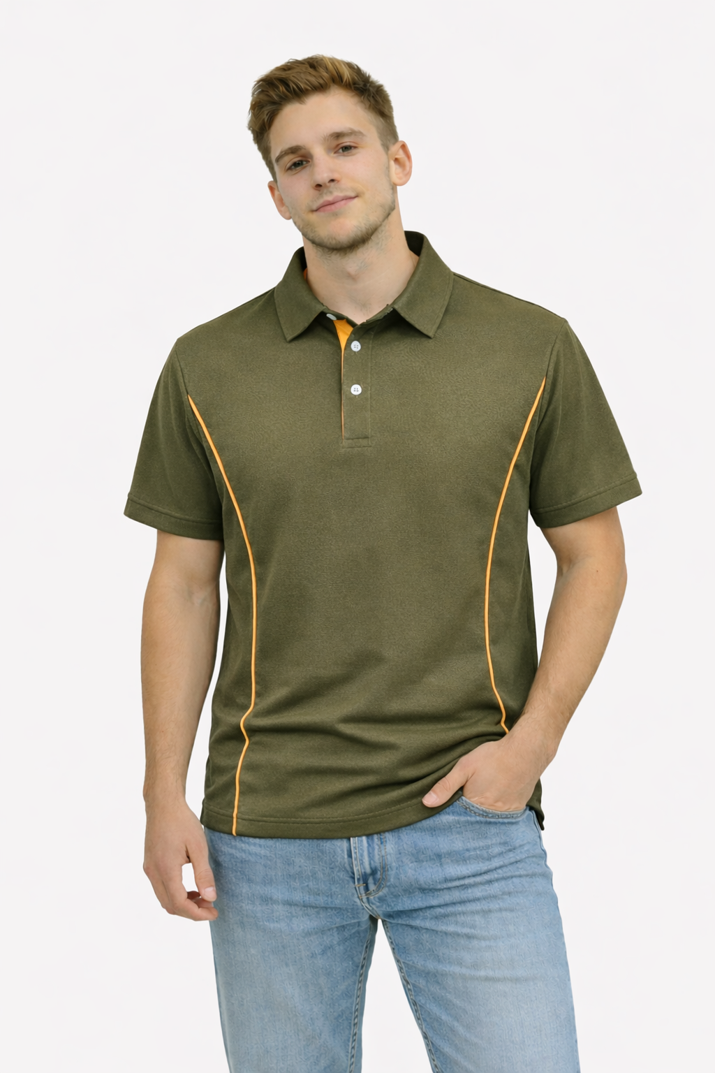 Herren Poloshirt mit Kontrastdetails und Kragen