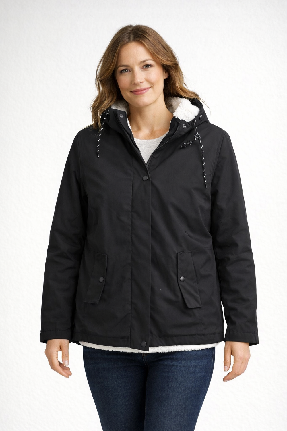 EB | Damen Winterjacke mit Kapuze und Fleecefutter