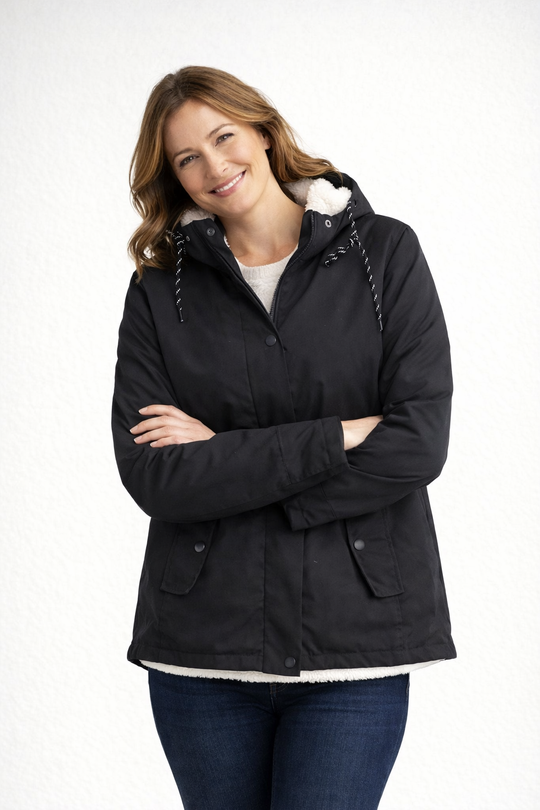 EB | Damen Winterjacke mit Kapuze und Fleecefutter