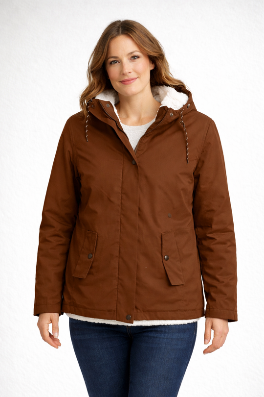 EB | Damen Winterjacke mit Kapuze und Fleecefutter
