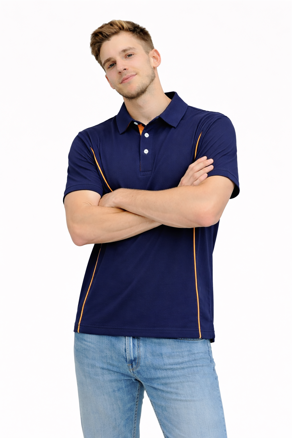 Herren Poloshirt mit Kontrastdetails und Kragen