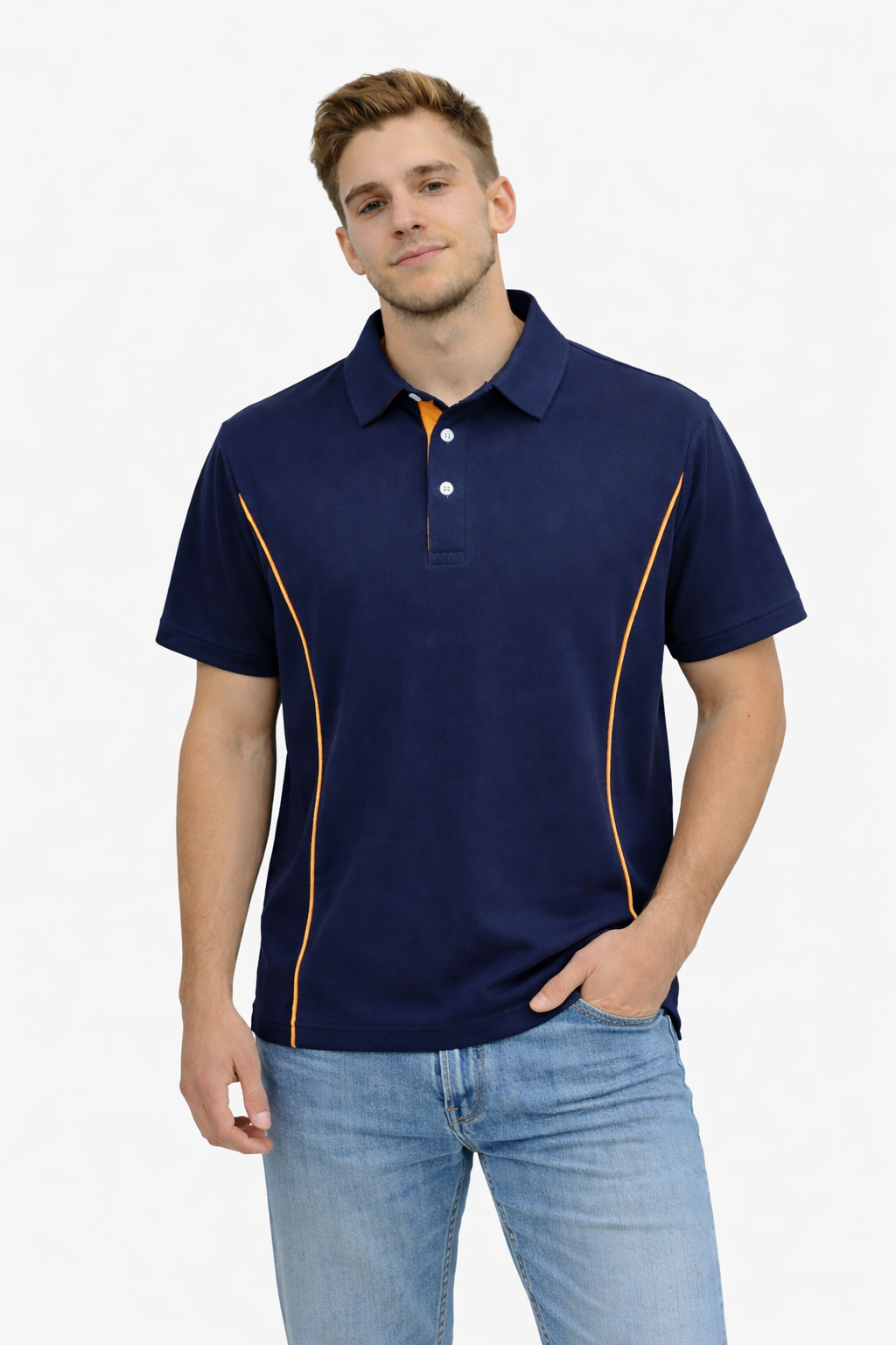 Herren Poloshirt mit Kontrastdetails und Kragen