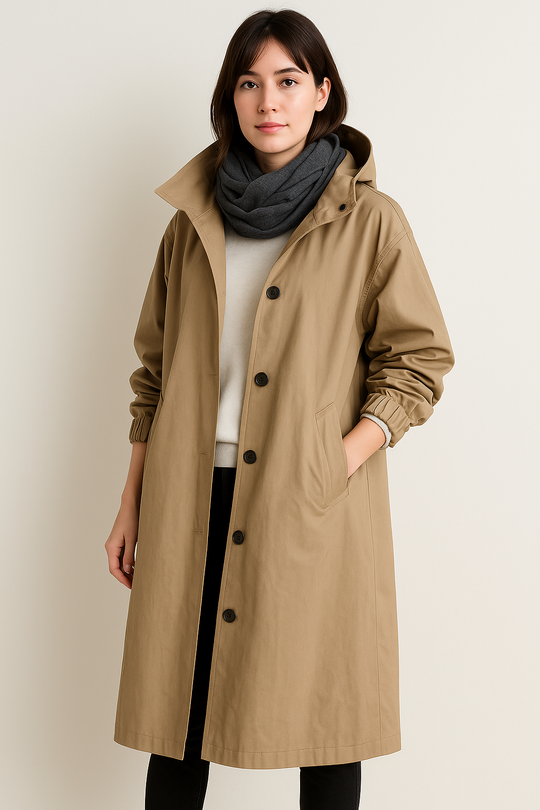 EB | Damen Trenchcoat mit Kapuze