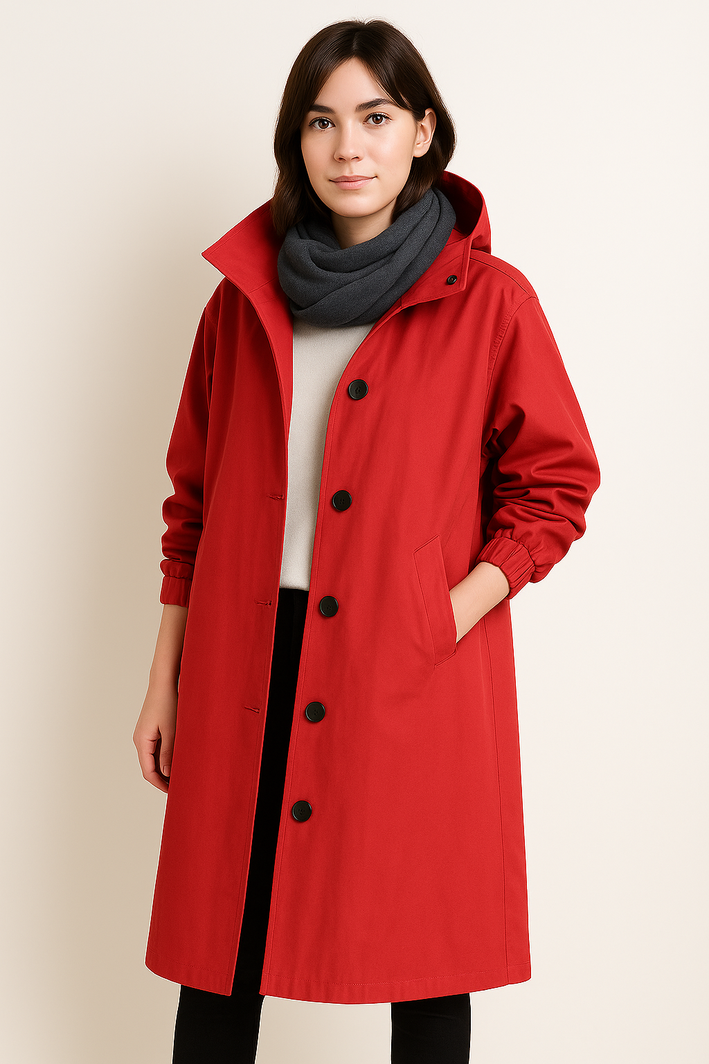 EB | Damen Trenchcoat mit Kapuze
