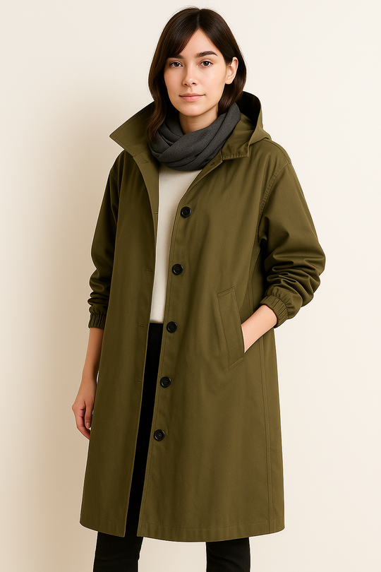 EB | Damen Trenchcoat mit Kapuze