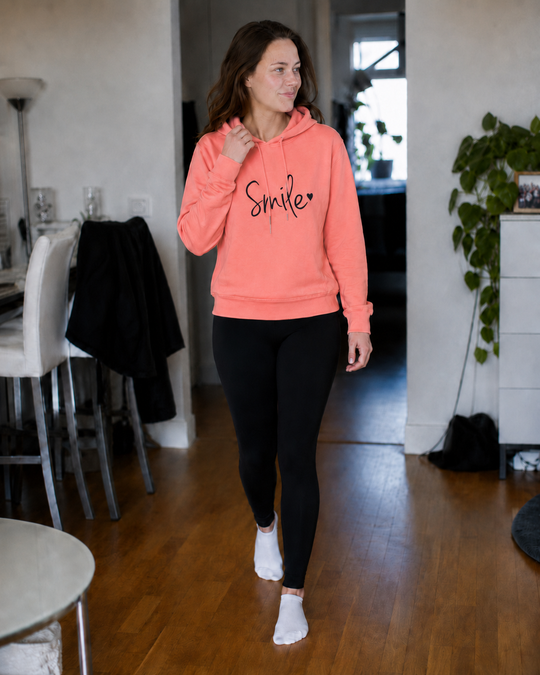 EB Damen Hoodie mit Smile-Print und Kapuze