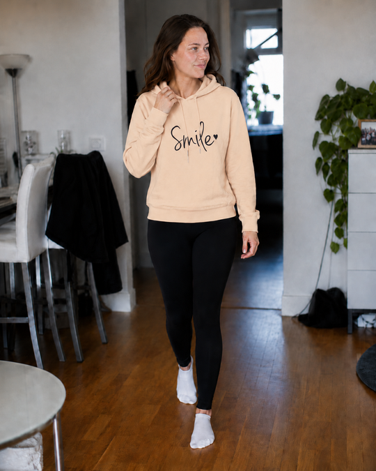 EB Damen Hoodie mit Smile-Print und Kapuze