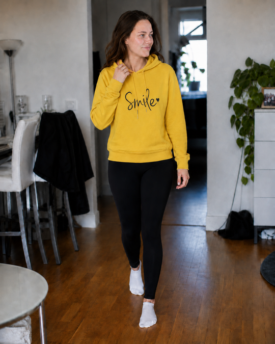 EB Damen Hoodie mit Smile-Print und Kapuze