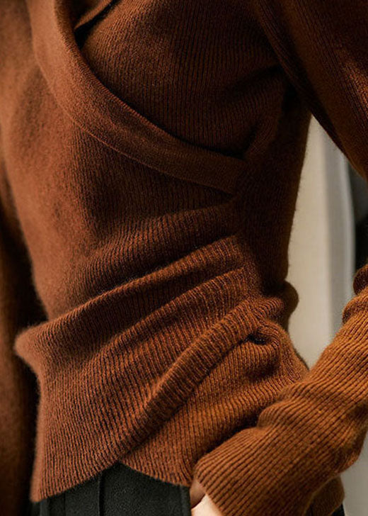 EB | Gestrickter V-Ausschnitt Pullover mit langen Ärmeln