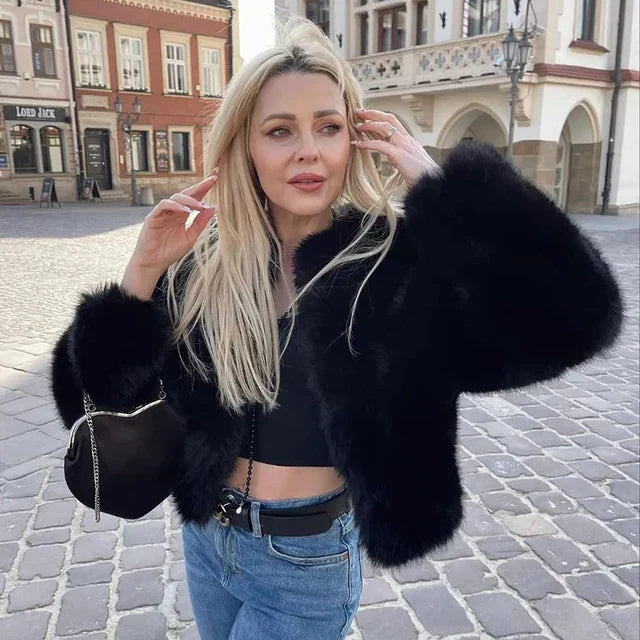 EB | elegante wattierte Jacke aus Pelz