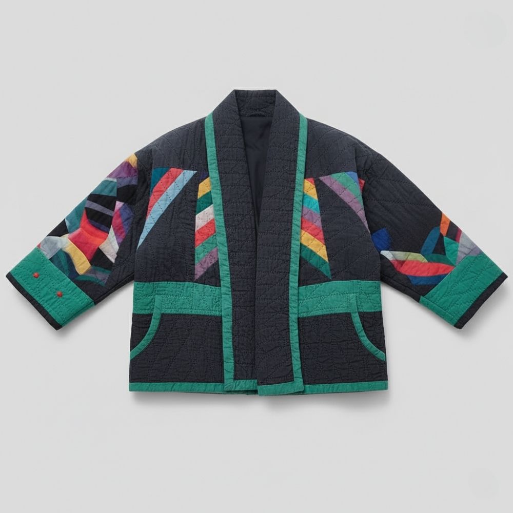 EB | Damen Kimono Jacke Regenbogen Elegant und Bequem