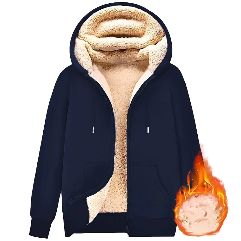 EB | Hoodie aus Lambswool - warmes & weiches Sweatshirt mit Kapuze und plüschigem Futter für den Winter