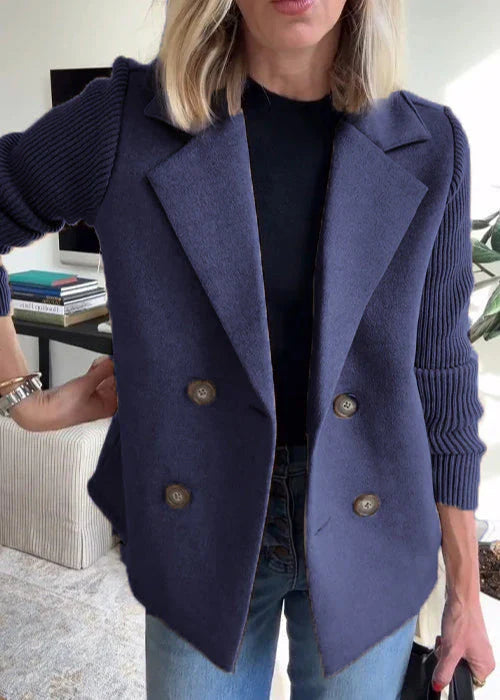 EB | Damen Doppelreihen Mantel Schicke Winterwärme und Eleganz