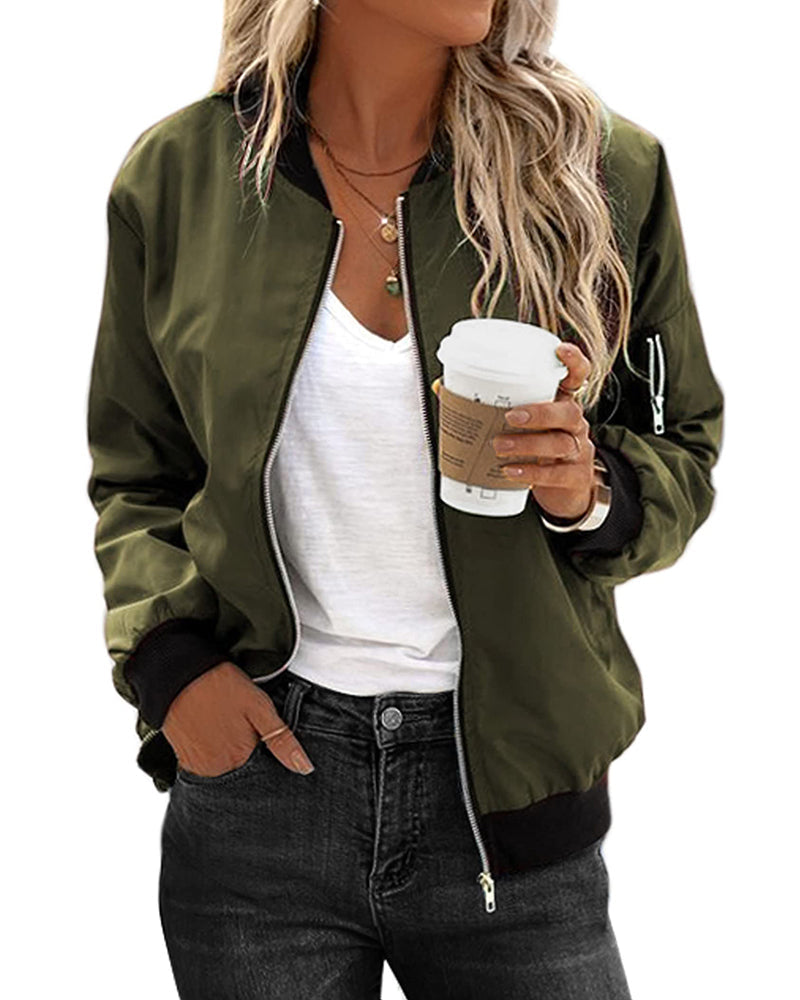EB | Klassische Bomberjacke mit Taschen für Frauen