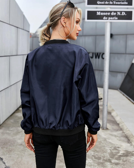 EB | Klassische Bomberjacke mit Taschen für Frauen