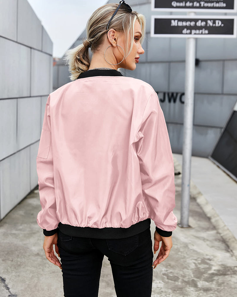 EB | Klassische Bomberjacke mit Taschen für Frauen