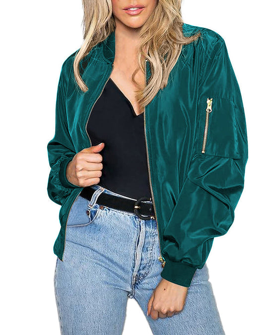 EB | Klassische Bomberjacke mit Taschen für Frauen