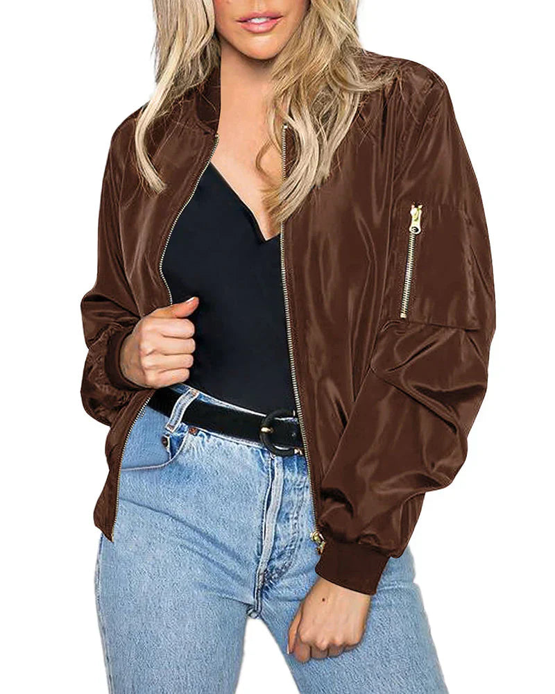 EB | Klassische und Elegante Bomberjacke mit Taschen, Perfekt für Alle Anlässe