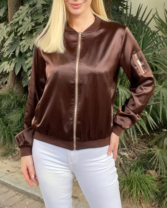 EB | Klassische Bomberjacke mit Taschen für Frauen