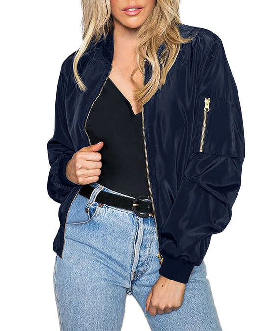 EB | Klassische Bomberjacke mit Taschen für Frauen