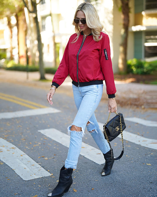 EB | Klassische Bomberjacke mit Taschen für Frauen