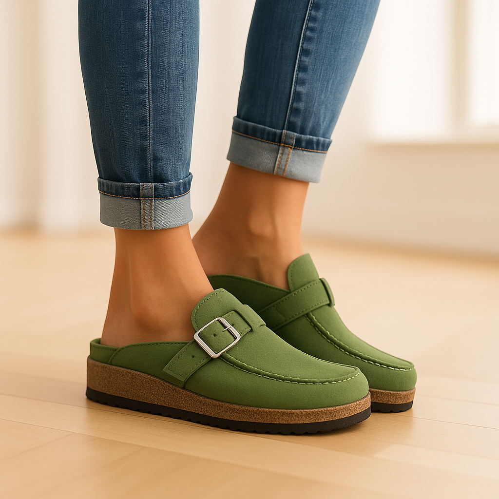 Clogs - Slipper - Schnalle - Mules - Damenschuhe EB