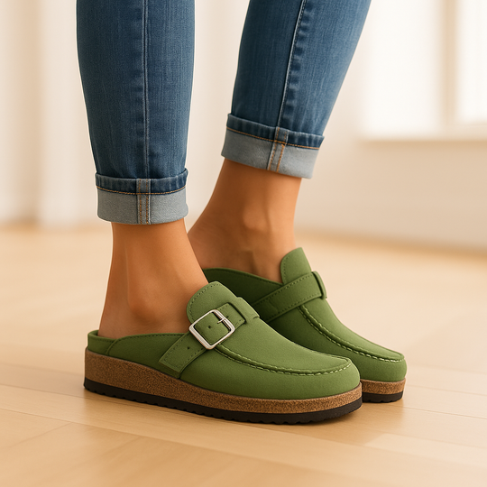 Clogs - Slipper - Schnalle - Mules - Damenschuhe EB