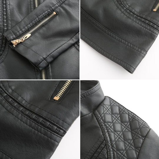 EB | Lederjacke mit Hohem Kragen Herbst Edition