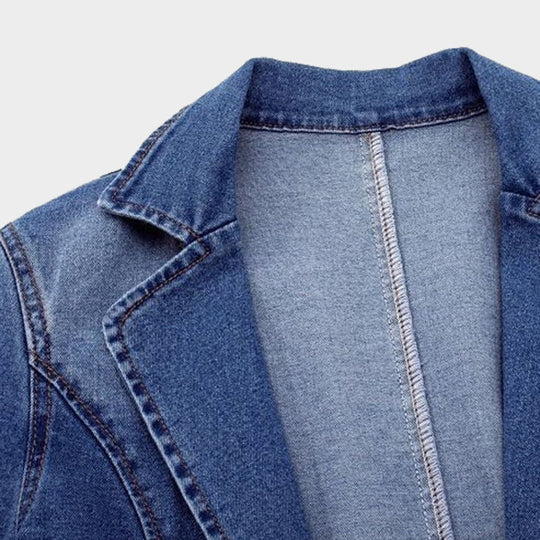 schmale Jeansjacke mit einem Knopf