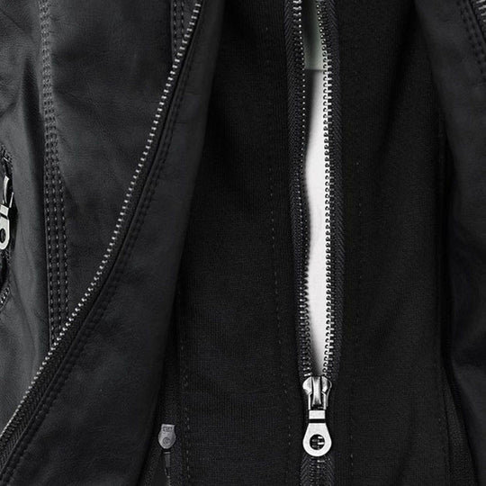 EB | Kunstlederjacke mit Kapuze - Urban Style & Allwetter-Schutz