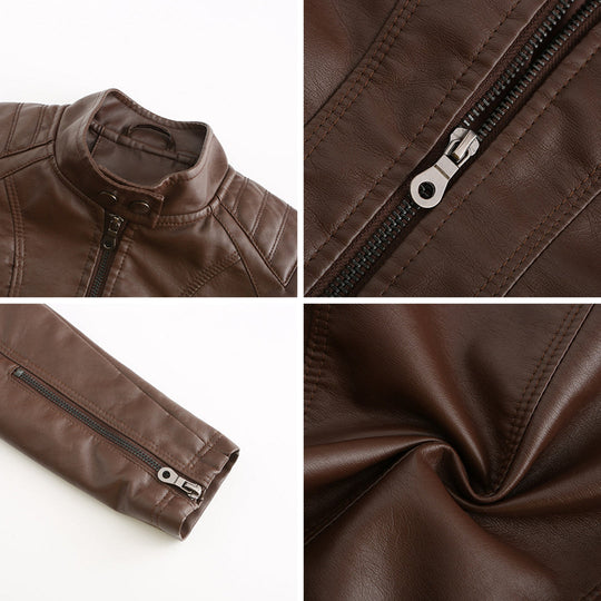 EB | Klassische Lederjacke Mit Reißverschlussdesign