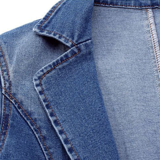 schmale Jeansjacke mit einem Knopf