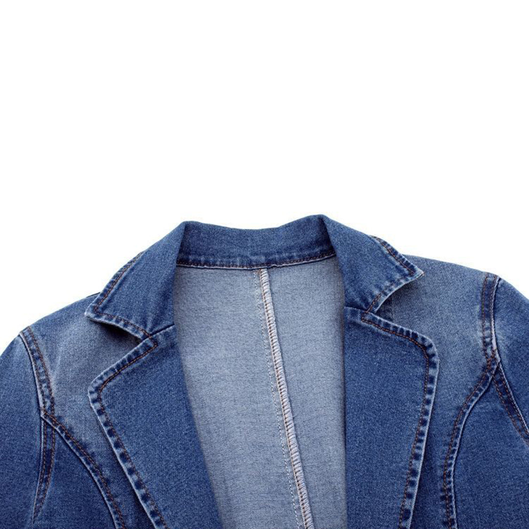 schmale Jeansjacke mit einem Knopf