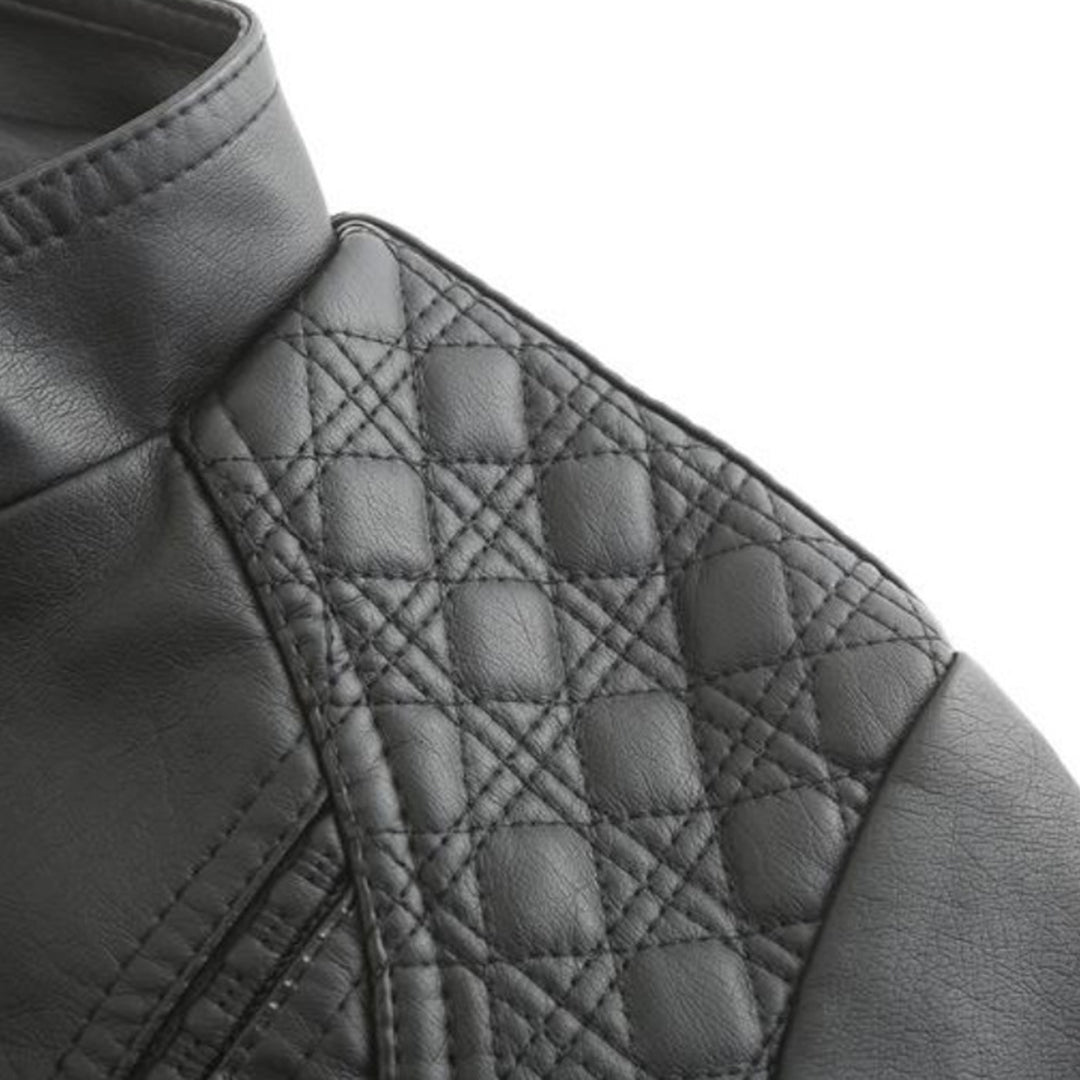 EB | Lederjacke mit Hohem Kragen Herbst Edition