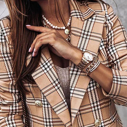 EB | Kariertes Blazer Polyester Elegant und Zeitlos
