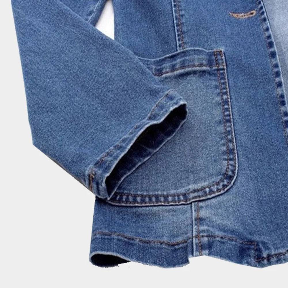 schmale Jeansjacke mit einem Knopf