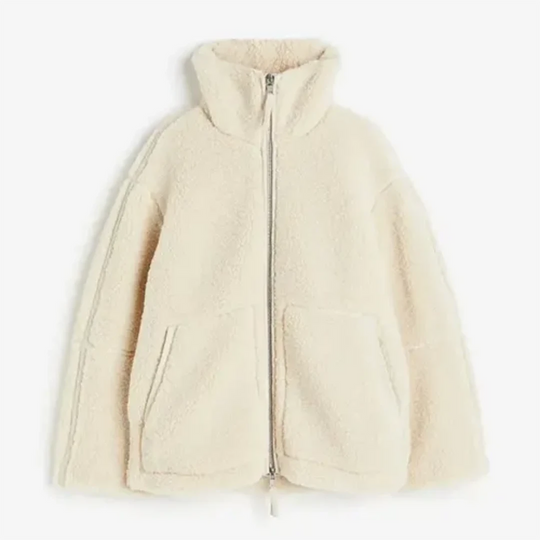 EB | Cozy Loose-Fit Jacket High Collar