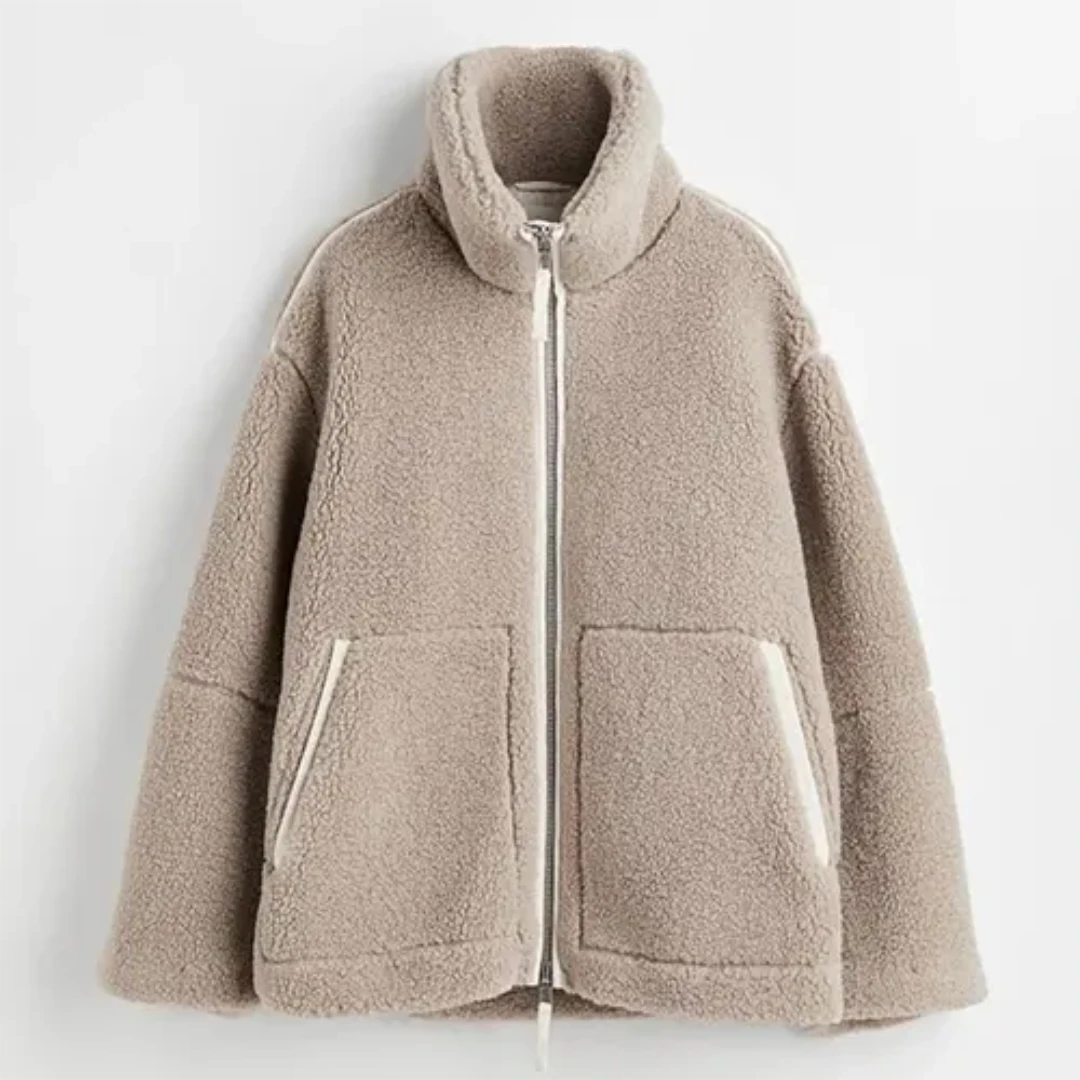 EB | Cozy Loose-Fit Jacket High Collar