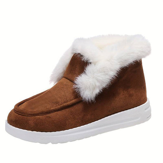 EB | Winter Flach Schuh Dick-Sohlige Samt Slipper Schnee Stiefel