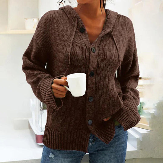 EB | Strickjacke mit Kapuze und Kordelzug