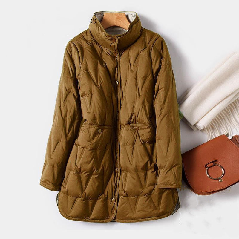 EB | Mock-Snap-Button Gesteppte Pufferjacke